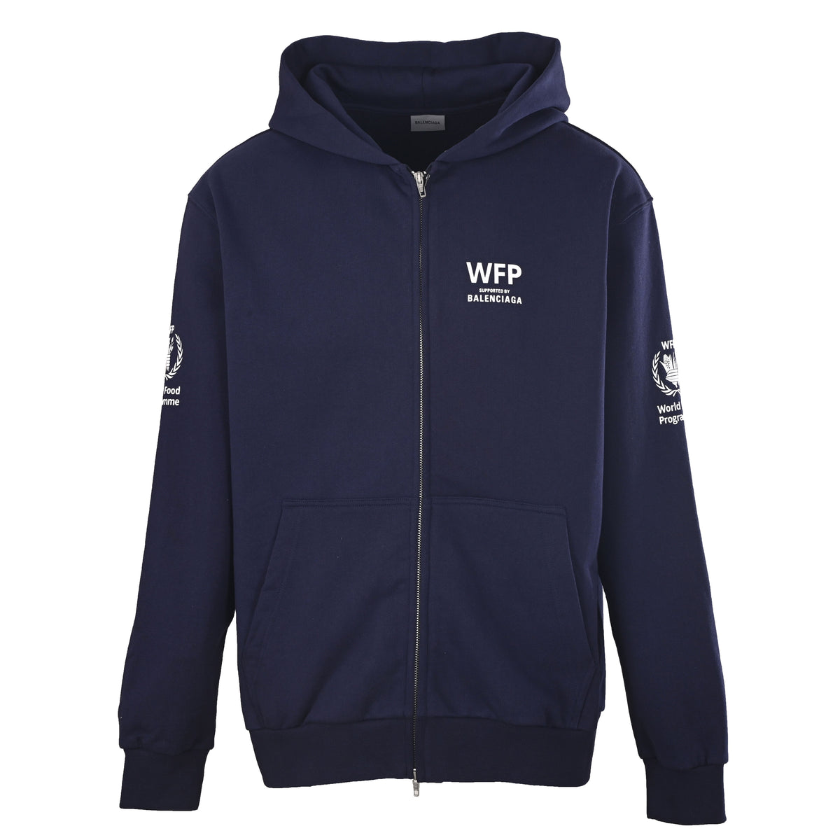 Balenciaga BLCG WFP Graphic Zip-Up Cotton Hoodie