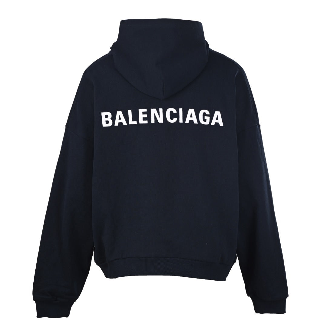 BALENCIAGA V-Neck Embroidered Lettering Hoodie