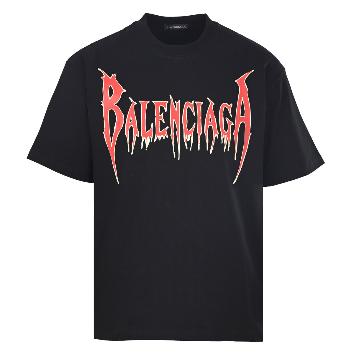 BALENCIAGA Flame Lettering Print Short Sleeve T-Shirt