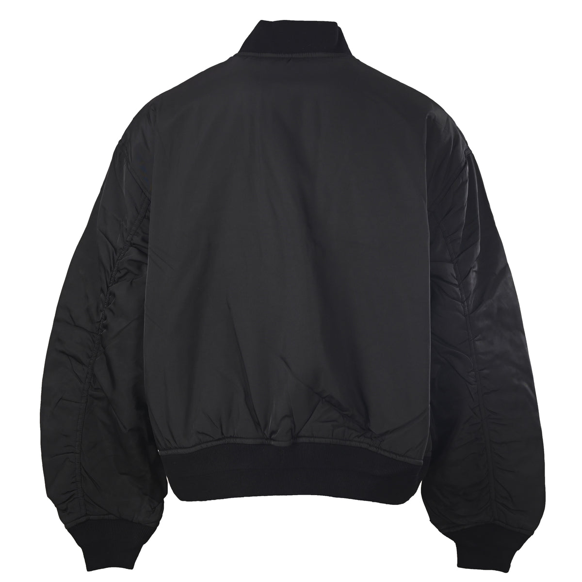Balenciaga BLCG Slogan Embroidered Quilted Bomber Jacket
