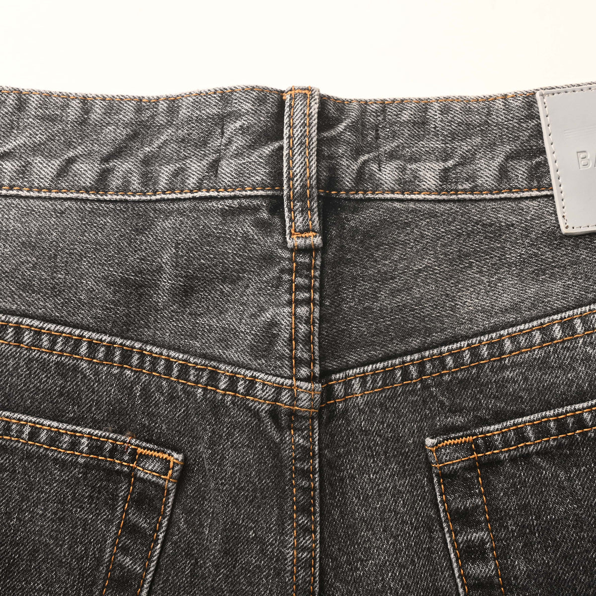 Balenciaga BLCG Charcoal Wash Flocked Logo Wide-Leg Jeans