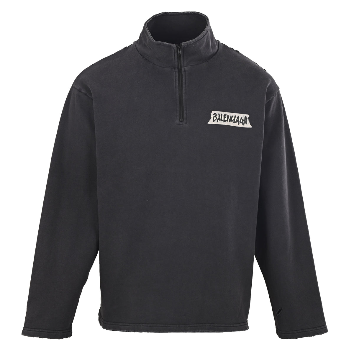 BALENCIAGA High Neck Sweatshirt with Back Graphic Print