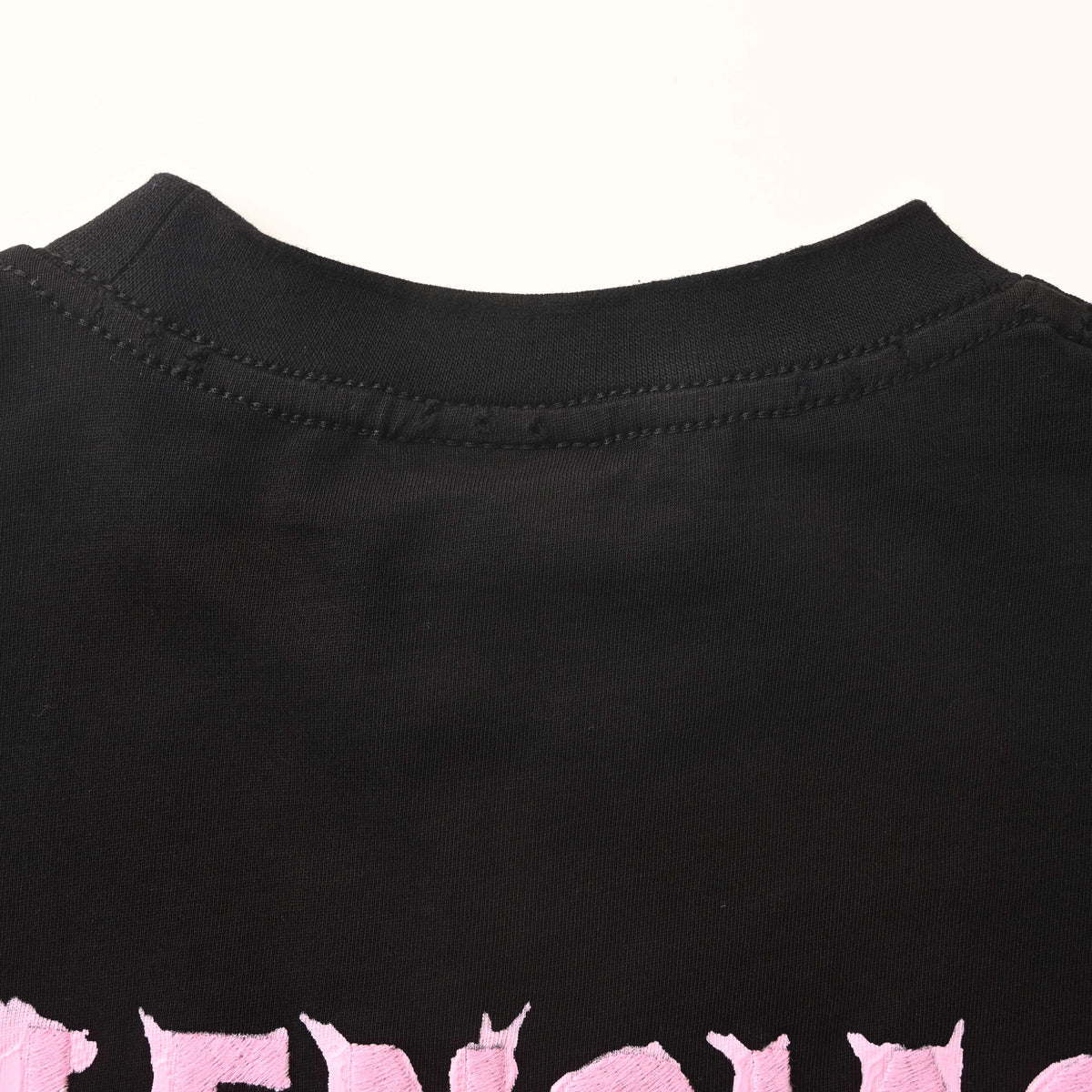 BALENCIAGA Rose Pink Lettering Short Sleeve T-Shirt