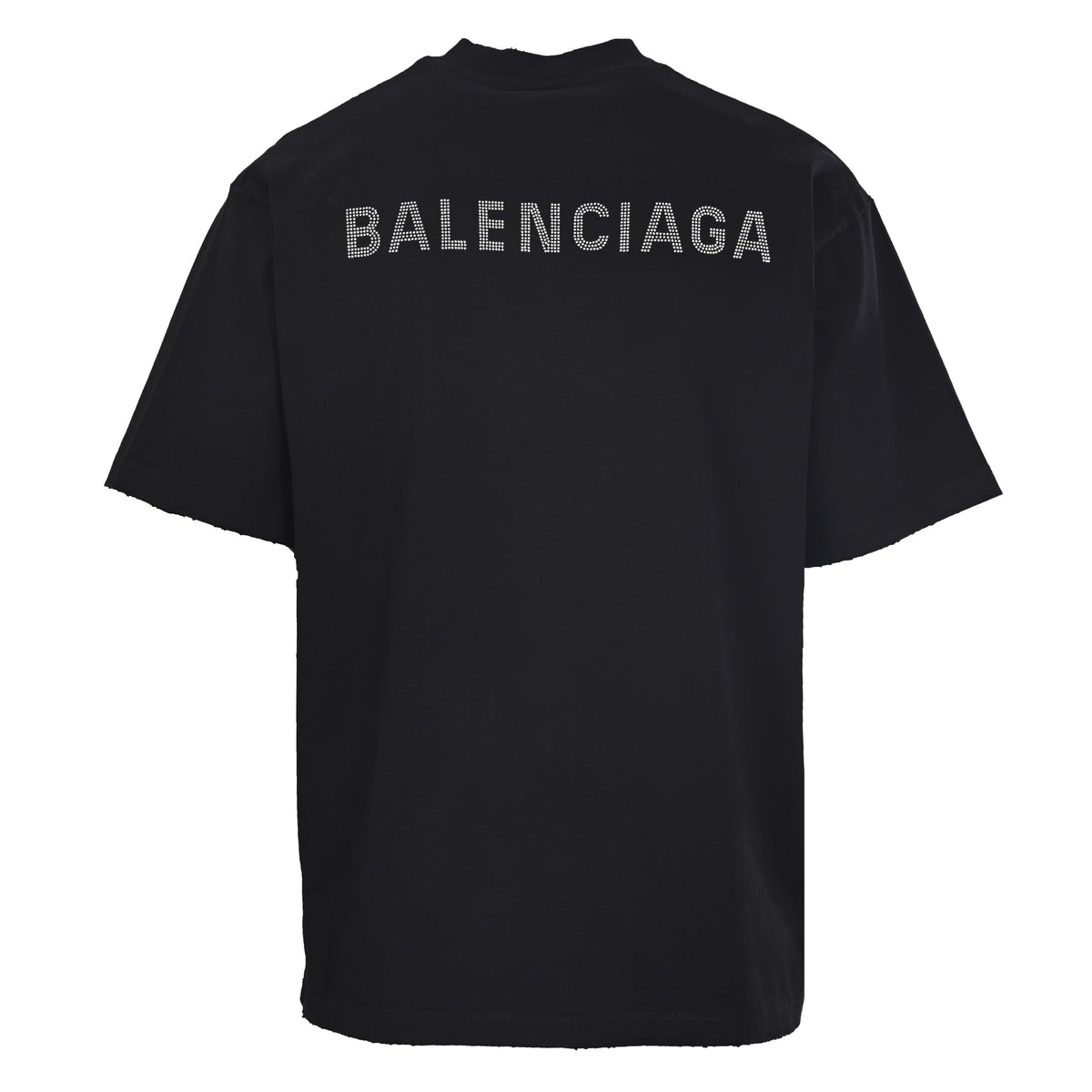 BALENCIAGA BLCG Front and Back Rhinestone Short Sleeve T-Shirt