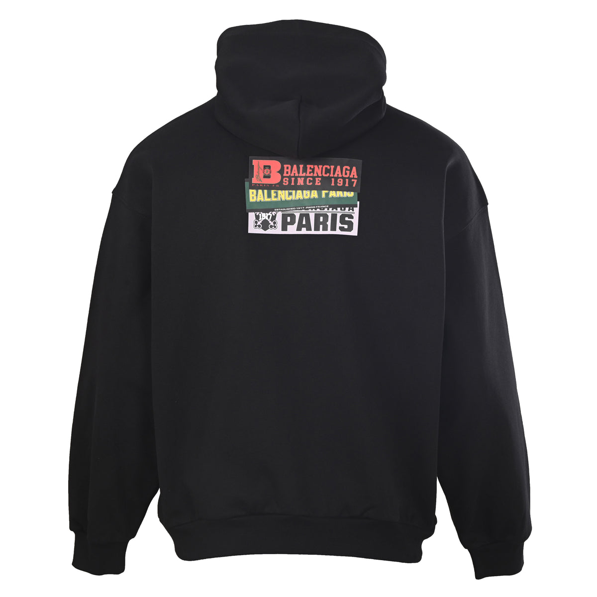 BALENCIAGA Bumper Stickers Layered Logo Hoodie