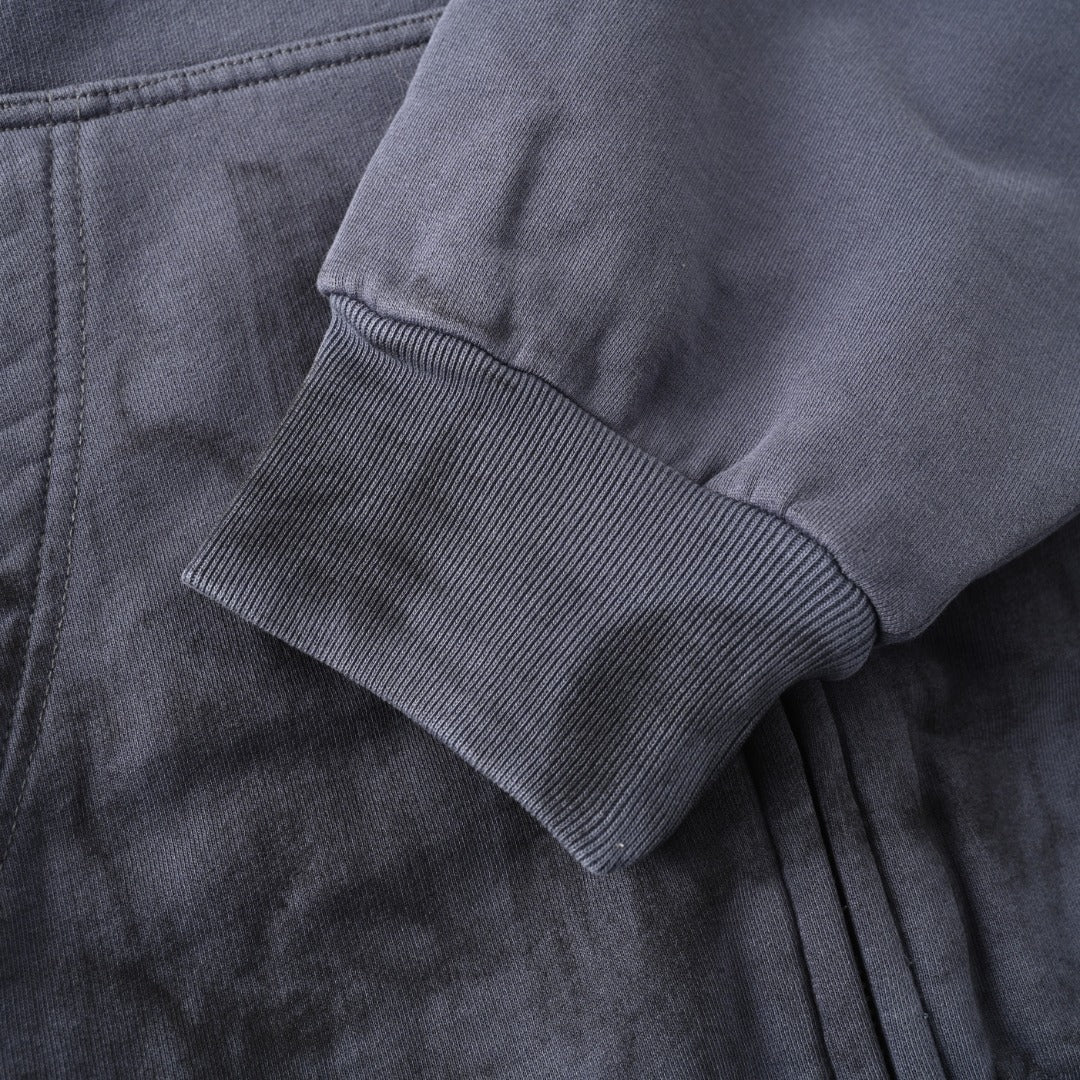 BALENCIAGA Distressed Embroidered Hand-Painted Zip-Up Hoodie
