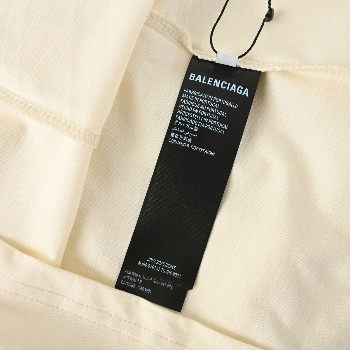 BALENCIAGA Rune Graphic Aged Spray-Effect Short Sleeve T-Shirt
