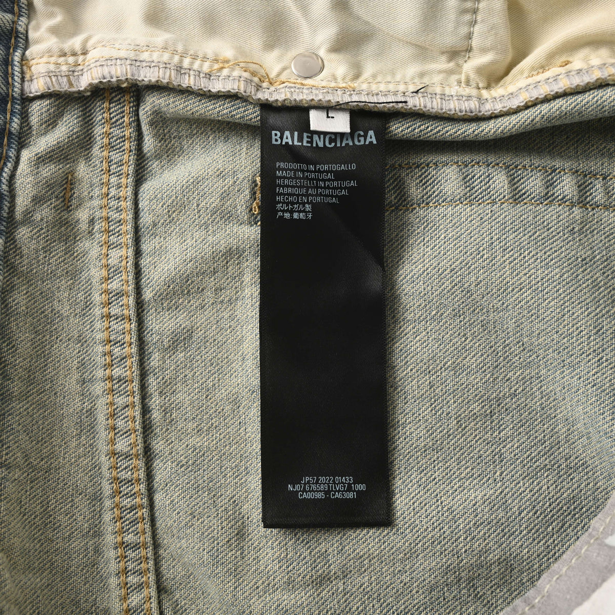 Unisex Camo Patchwork Denim Cargo Pants - Relaxed Fit