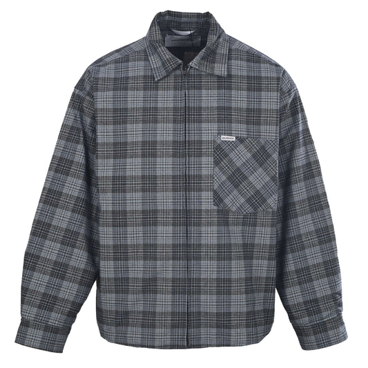 BALENCIAGA Green Small Check Padded Zip-Up Jacket