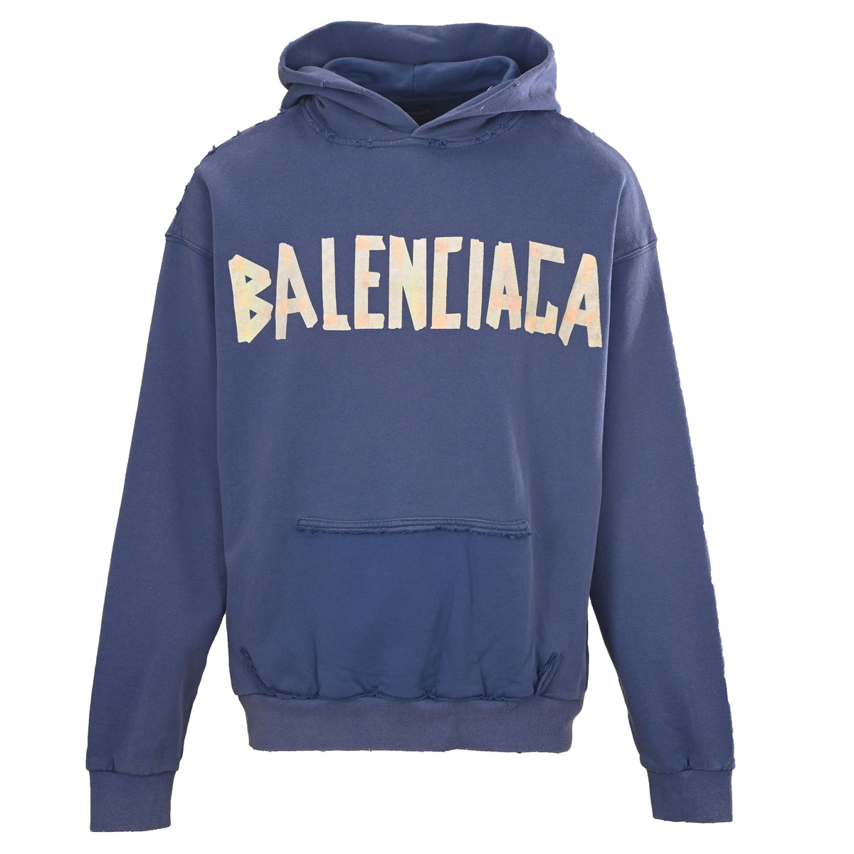 Balenciaga BLCG Washed Vintage-Effect Tape Graphic Hoodie