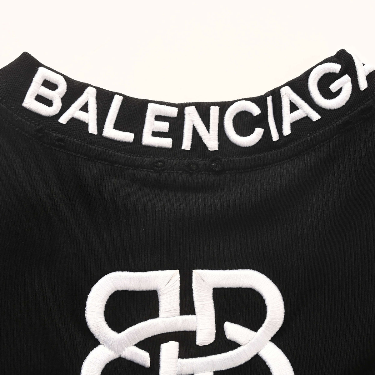 BALENCIAGA Roman Series Embroidered Distressed Crew Neck T-Shirt