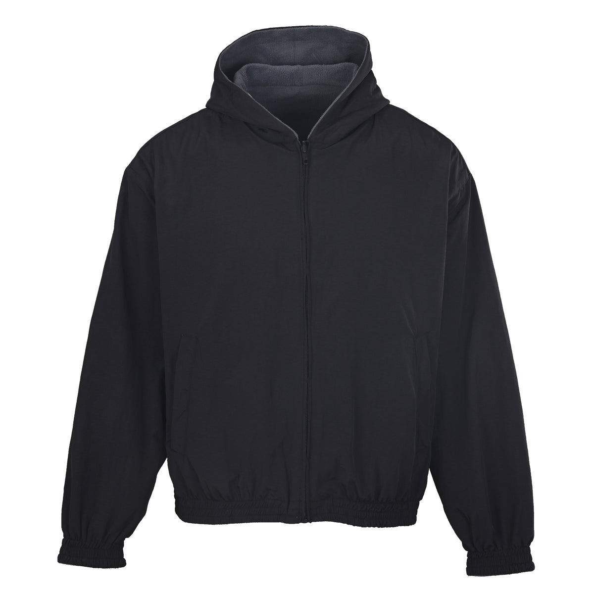 BALENCIAGA Reversible Fleece Hooded Jacket with Script Embroidery