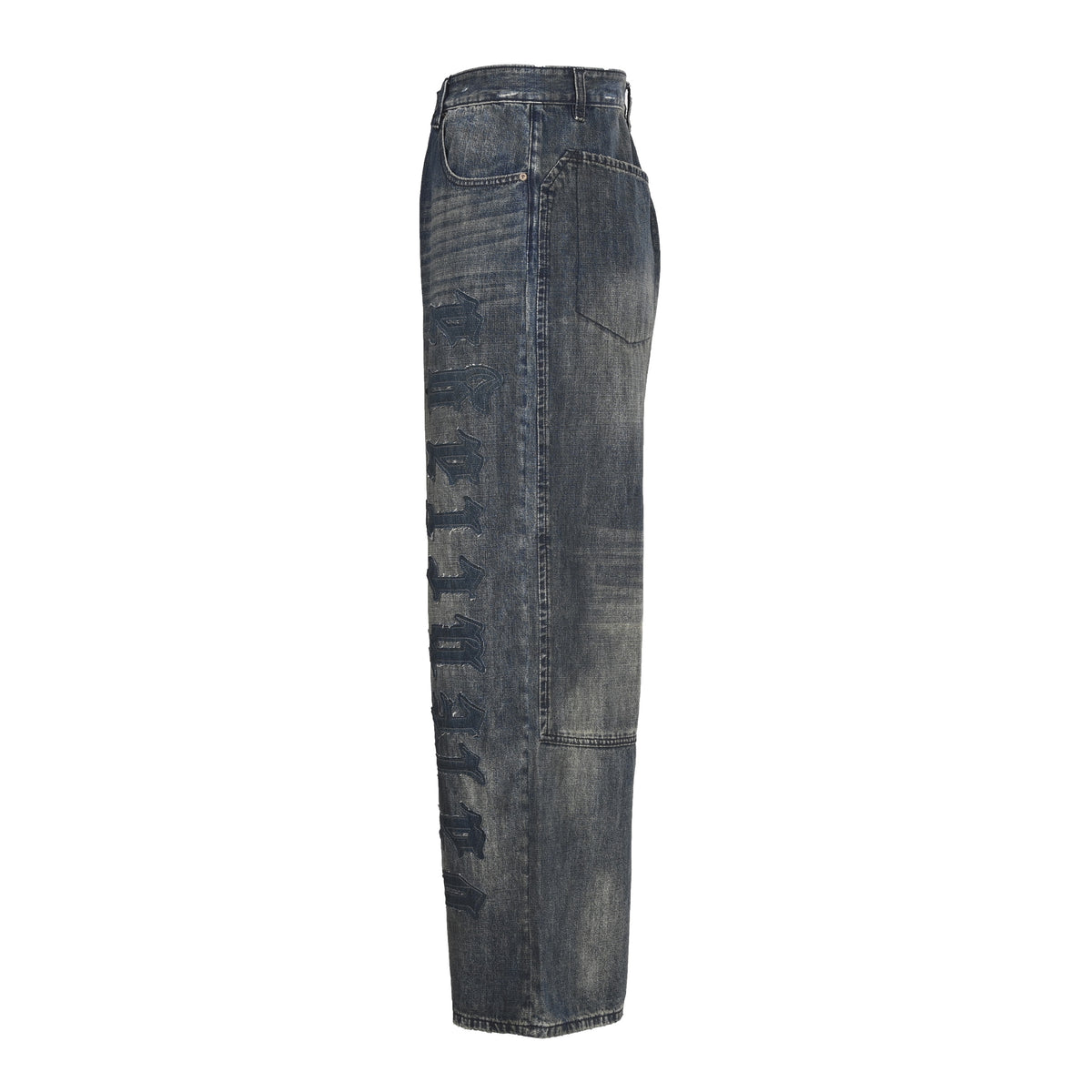 BALENCIAGA BLCG Distressed Jeans with Leg Appliques