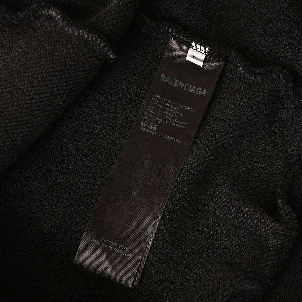 Balenciaga BLCG Washed Black Blur Ring Heavyweight Hoodie