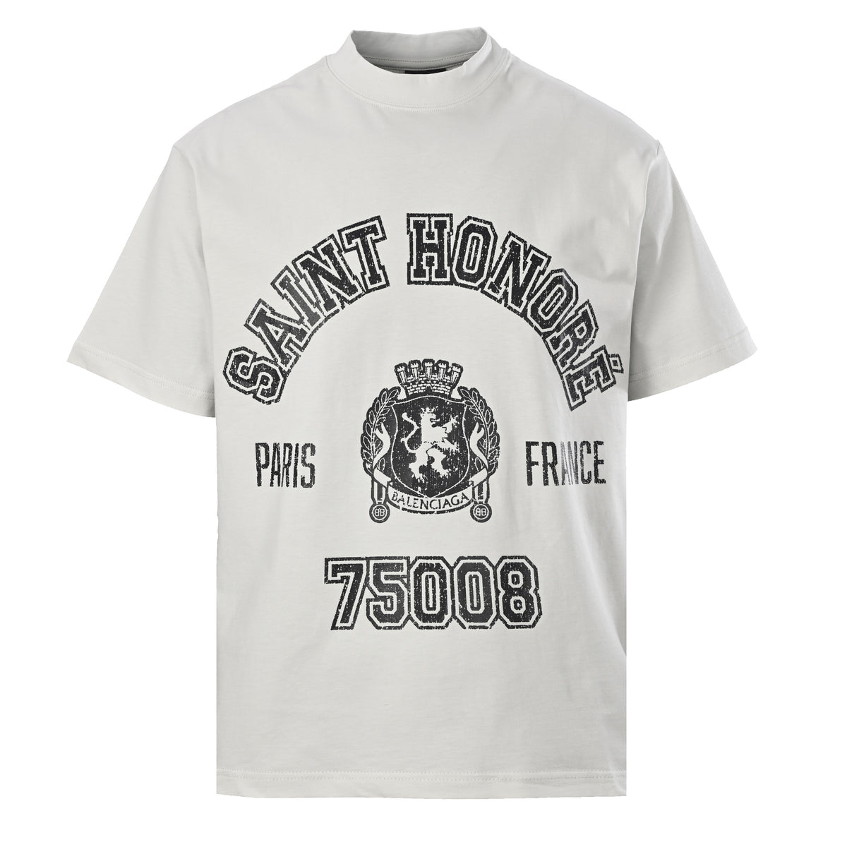 BALENCIAGA Cracked Lettering Print Short Sleeve T-Shirt