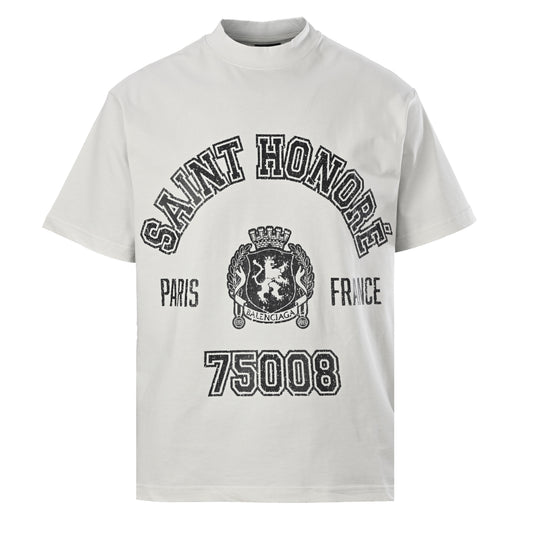 BALENCIAGA Cracked Lettering Print Short Sleeve T-Shirt