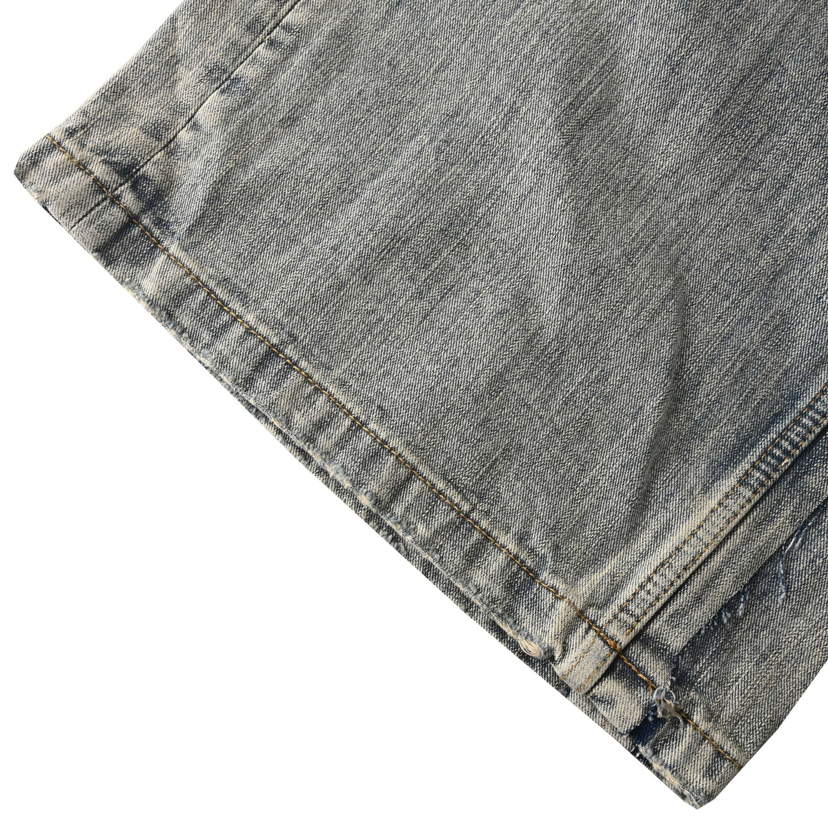 Unisex Washed Panelled Wide-Leg Jeans