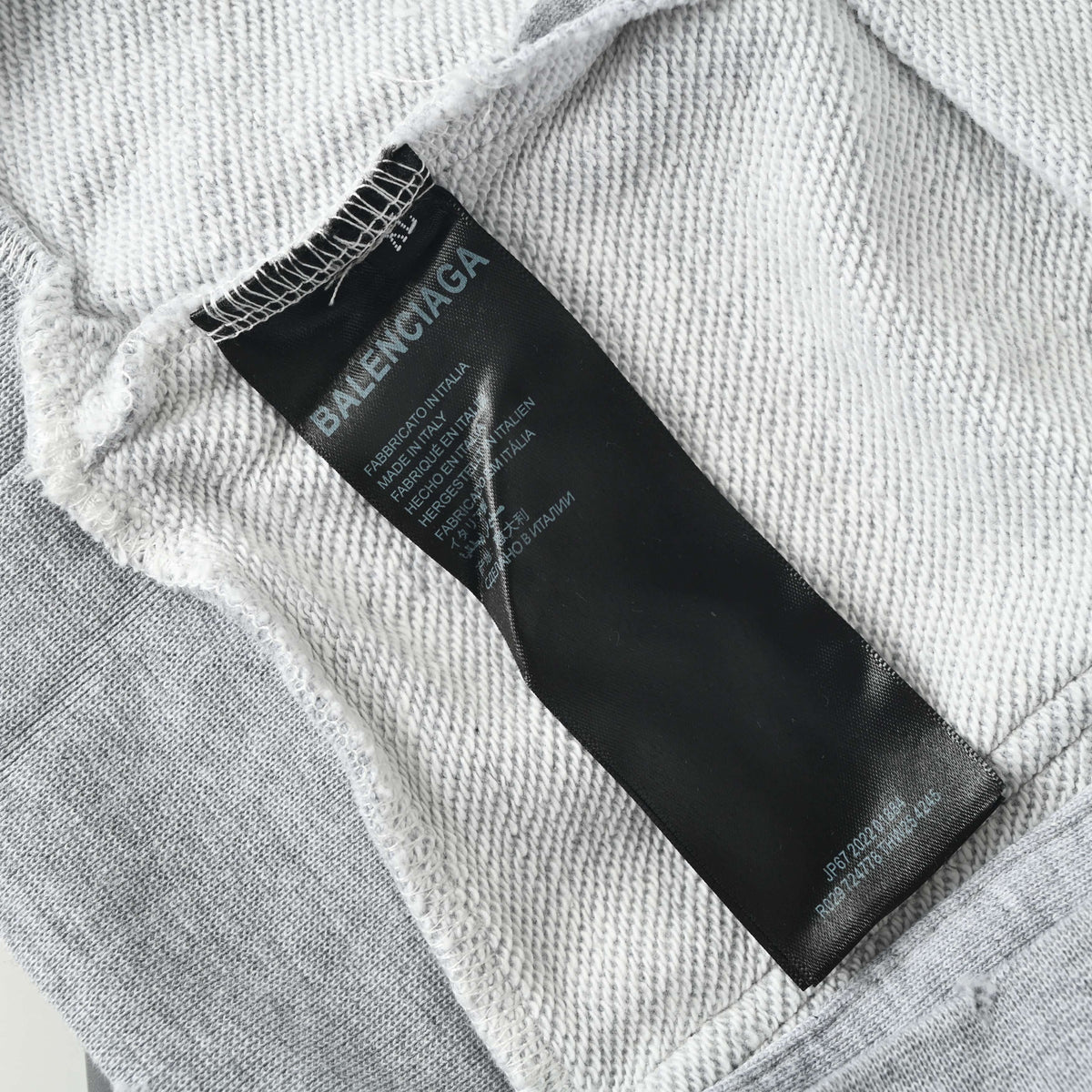 BALENCIAGA Washed Distressed Masking Tape Print Hoodie