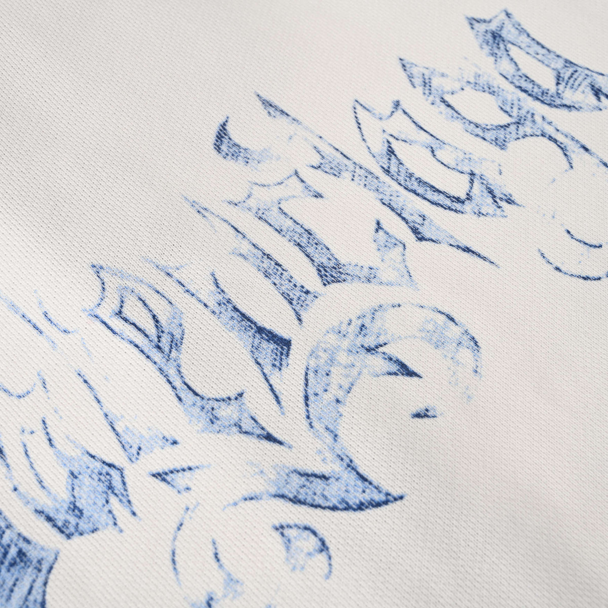 Blue Flame Graphic Heavyweight French Terry Zip-Up Hoodie