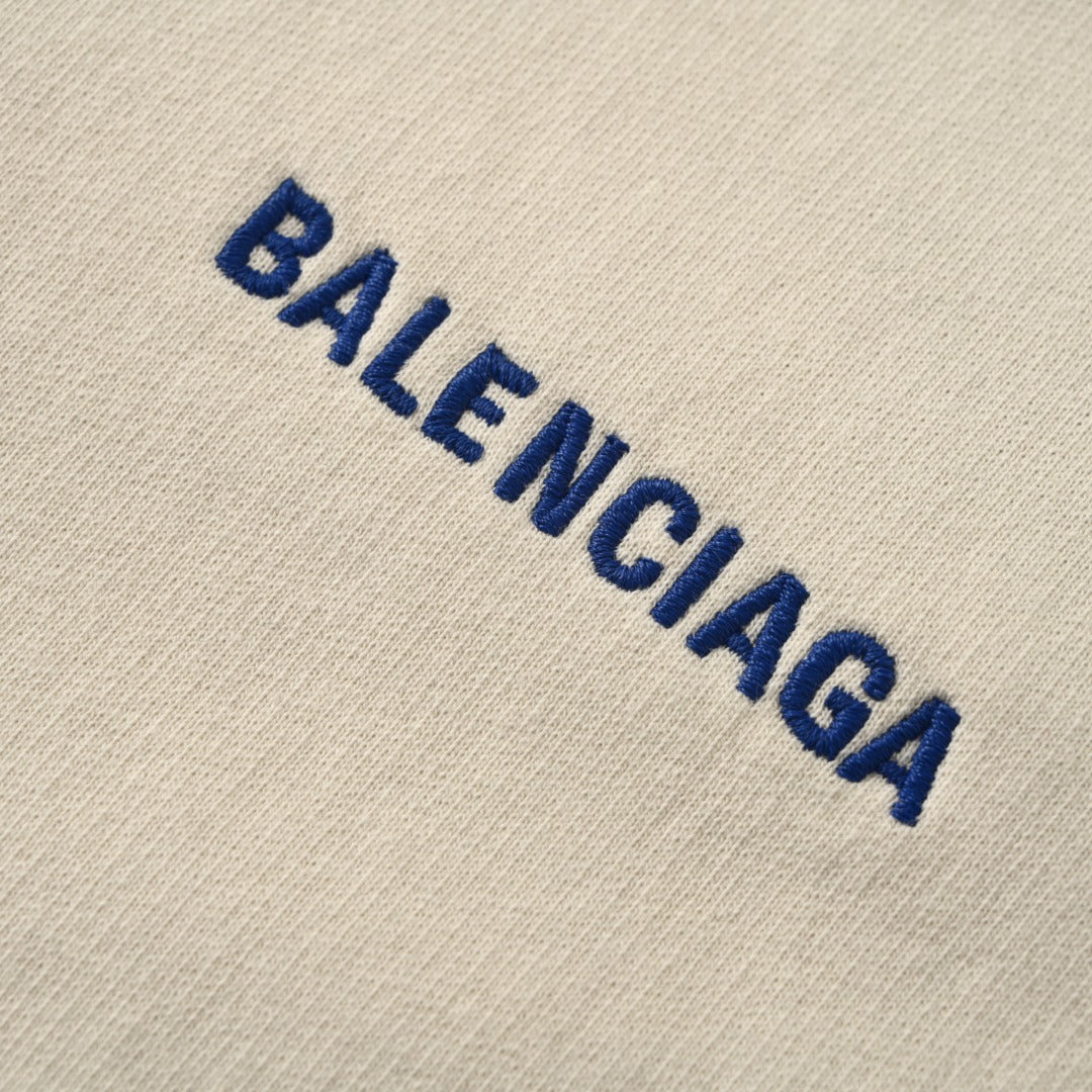 BALENCIAGA Embroidered Lettering Zip-Up Hoodie