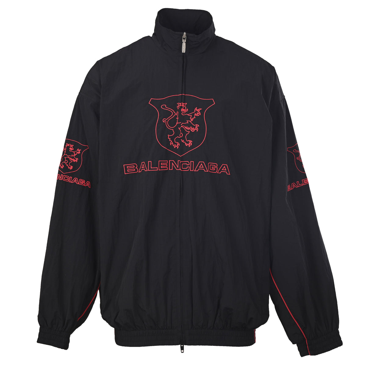 Balenciaga BLCG Lion Club Embroidered Washed Poplin Jacket