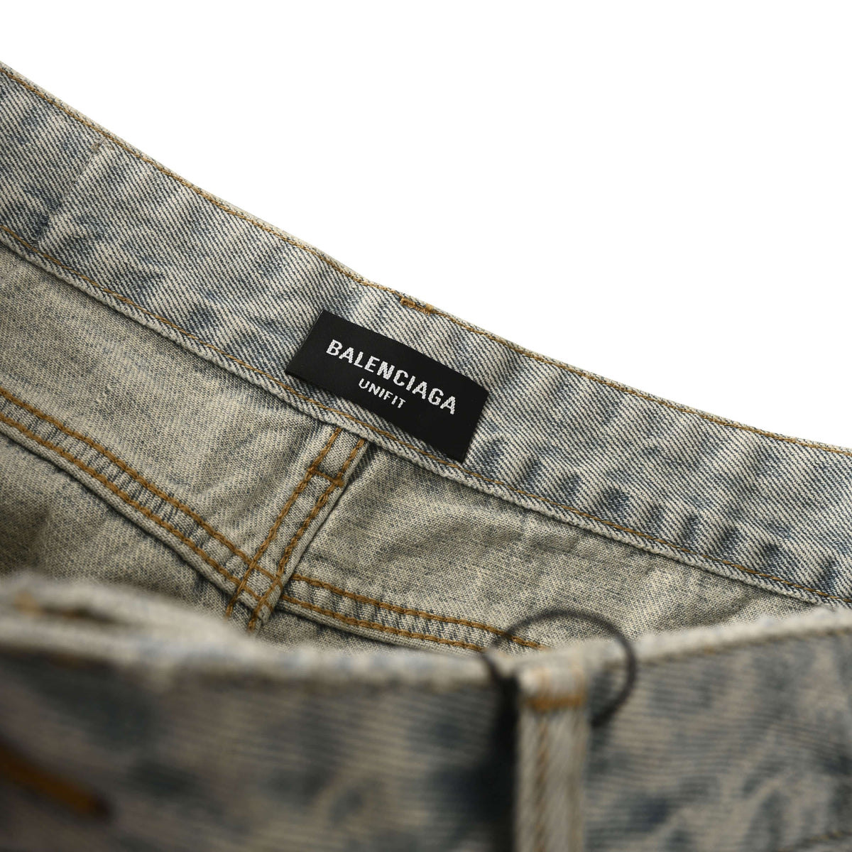 Unisex Washed Panelled Wide-Leg Jeans