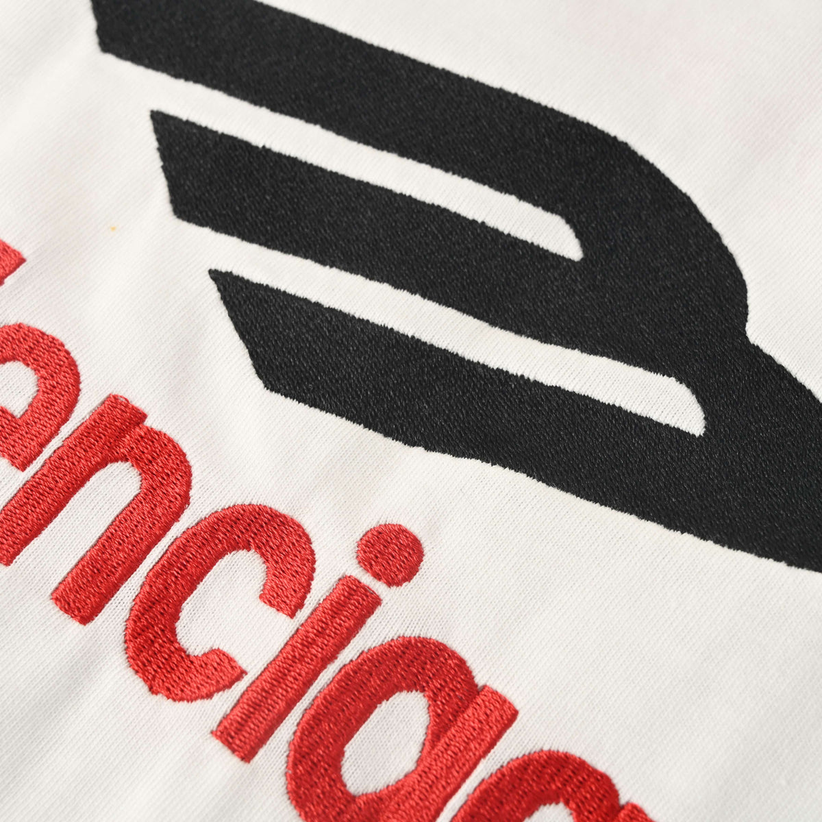 BALENCIAGA 3M Embroidered Lettering Crew Neck Long Sleeve T-Shirt