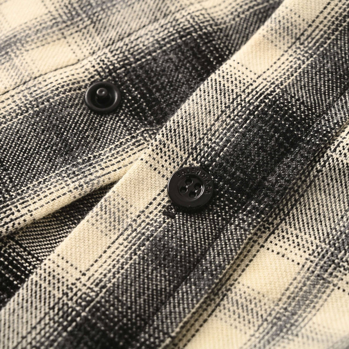 Balenciaga Embroidered Logo Plaid Long Sleeve Shirt