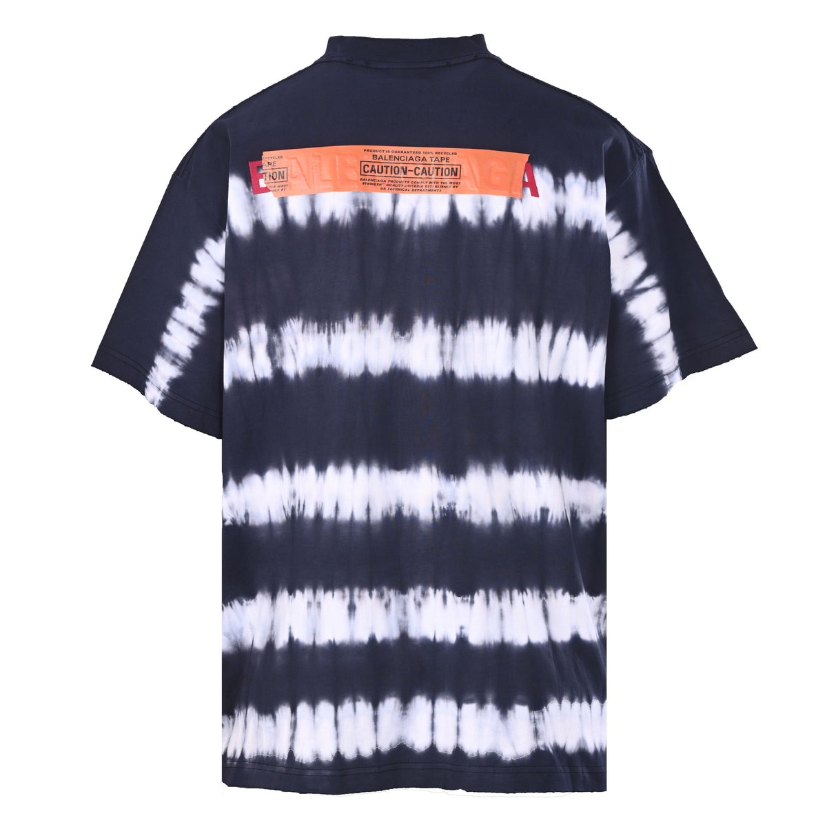 BALENCIAGA Tie-Dye Tape Motif Short Sleeve T-Shirt