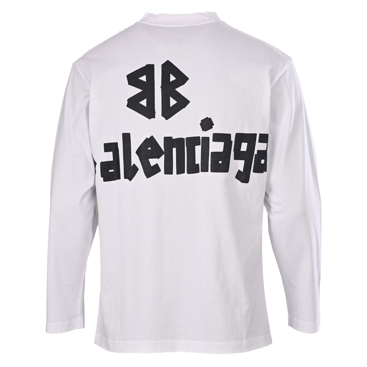 Balenciaga BLCG Washed Distressed Tape Graphic Long-Sleeve T-Shirt
