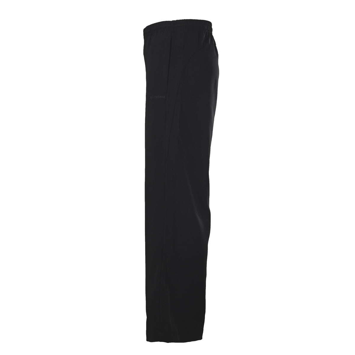 Balenciaga BLCG Slogan Embroidered Black Wool-Blend Trousers