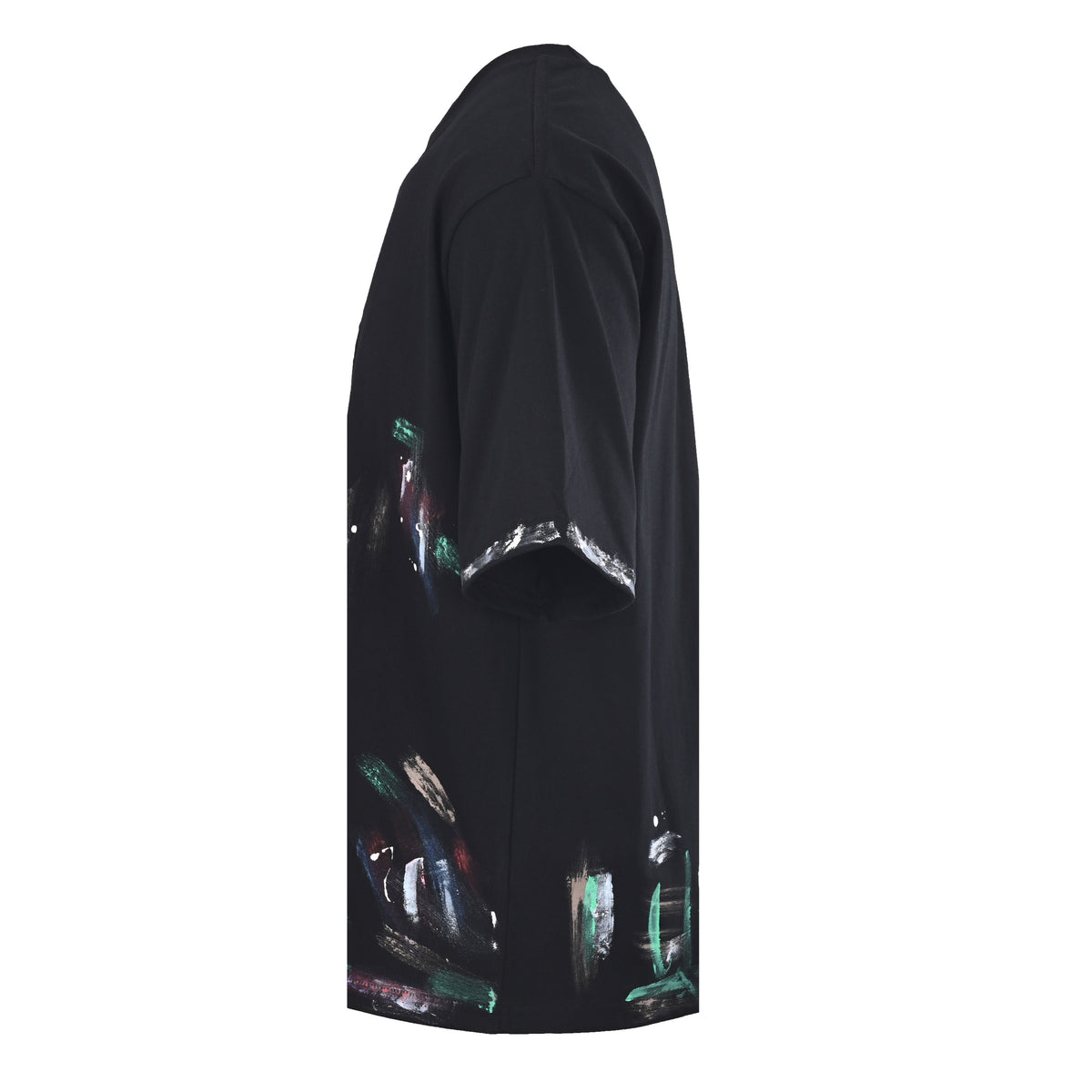 BALENCIAGA Ring Embroidered Graffiti Paint-Splatter Crew Neck T-Shirt