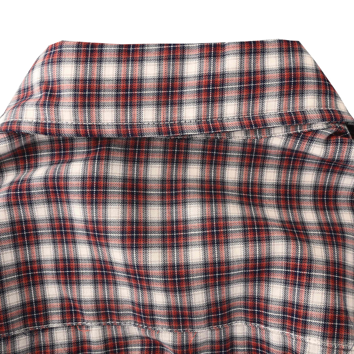 BALENCIAGA Red Check Layered-Look Short Sleeve Shirt