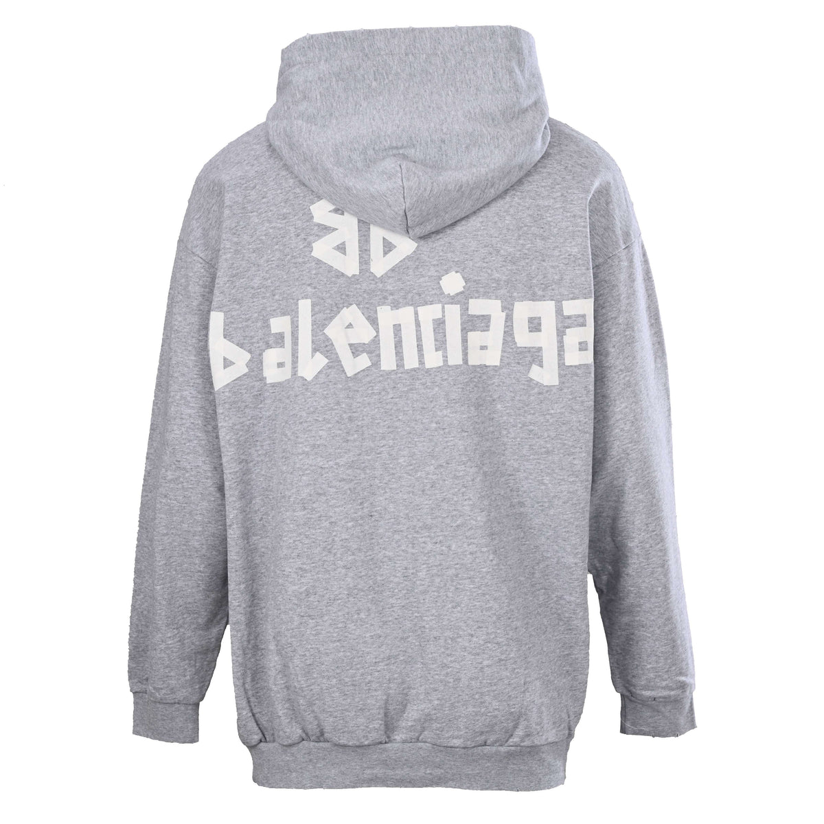 BALENCIAGA Washed Distressed Masking Tape Print Hoodie
