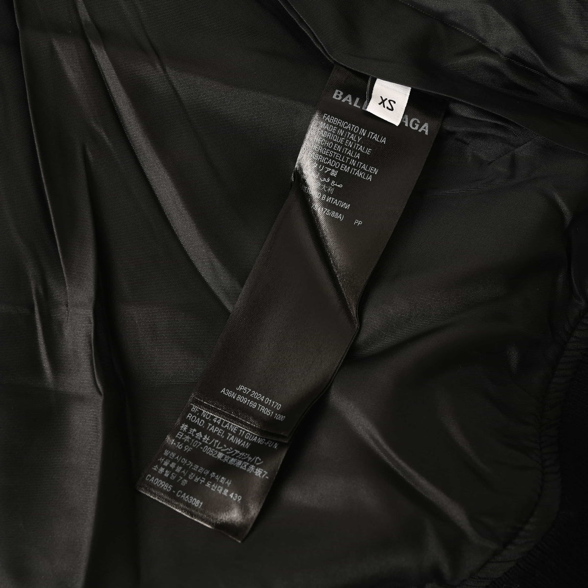 Balenciaga BLCG Slogan Embroidered Quilted Bomber Jacket