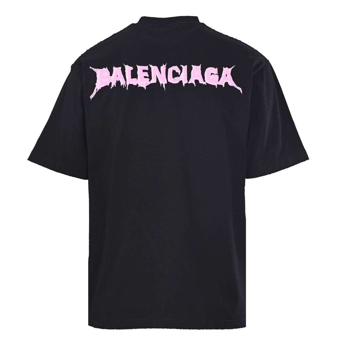 BALENCIAGA Rose Pink Lettering Short Sleeve T-Shirt