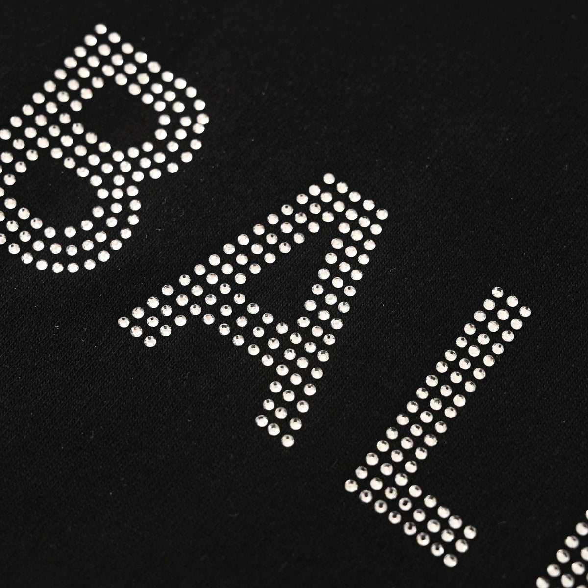 BALENCIAGA BLCG Front and Back Rhinestone Short Sleeve T-Shirt