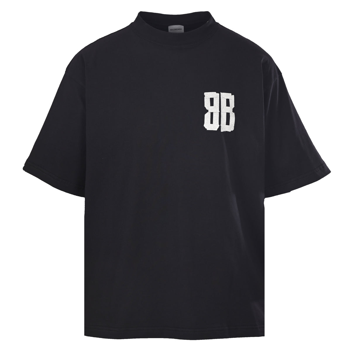 BALENCIAGA BB Glitter Tape Graphic Short Sleeve T-Shirt