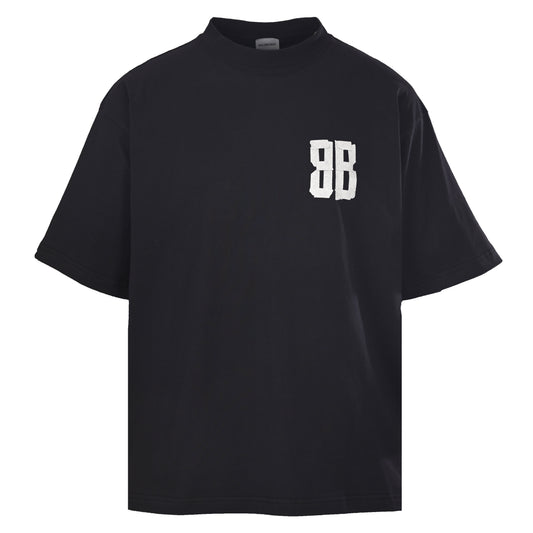 BALENCIAGA BB Glitter Tape Graphic Short Sleeve T-Shirt