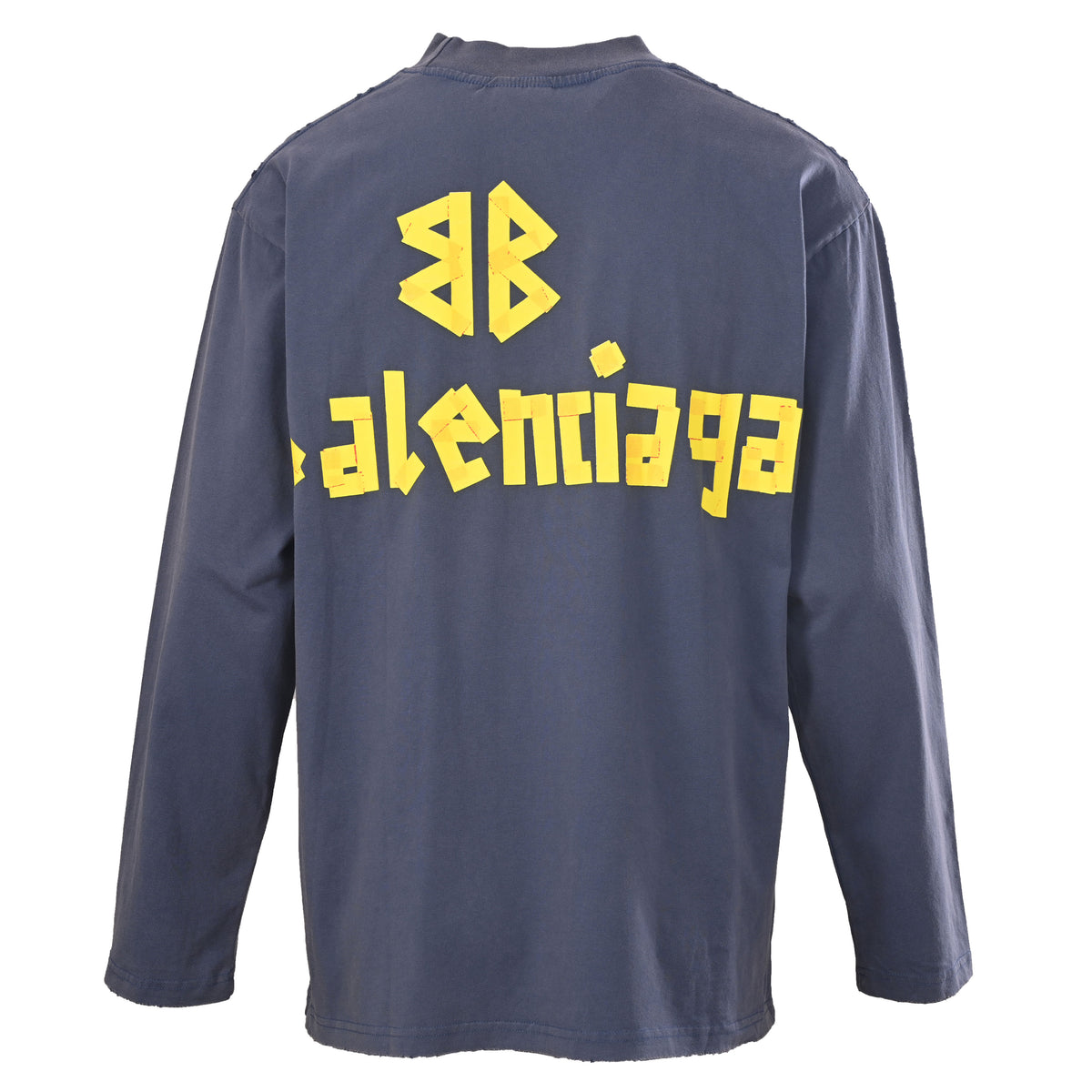 Balenciaga Tape Logo Washed Long Sleeve T-Shirt – Unisex