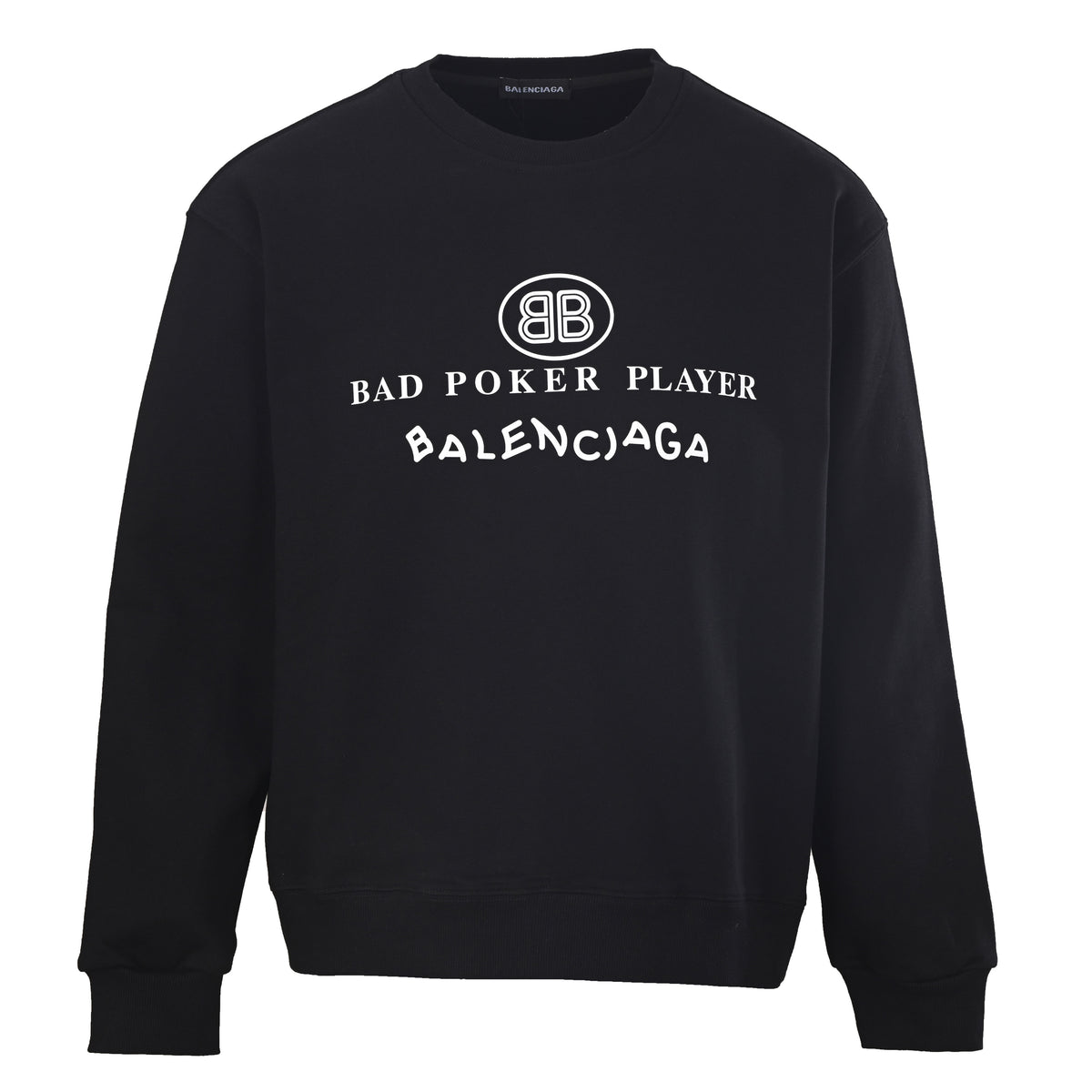 Unisex Oversized Poker Lettering Puff Print Sweatshirt