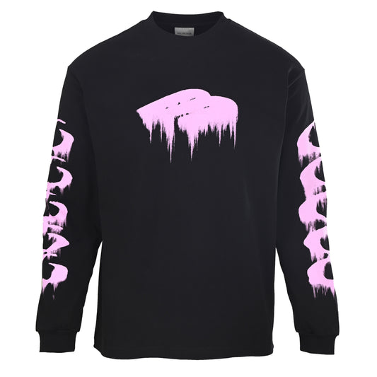 BALENCIAGA Pink 3B Dissolving-Effect Long Sleeve T-Shirt