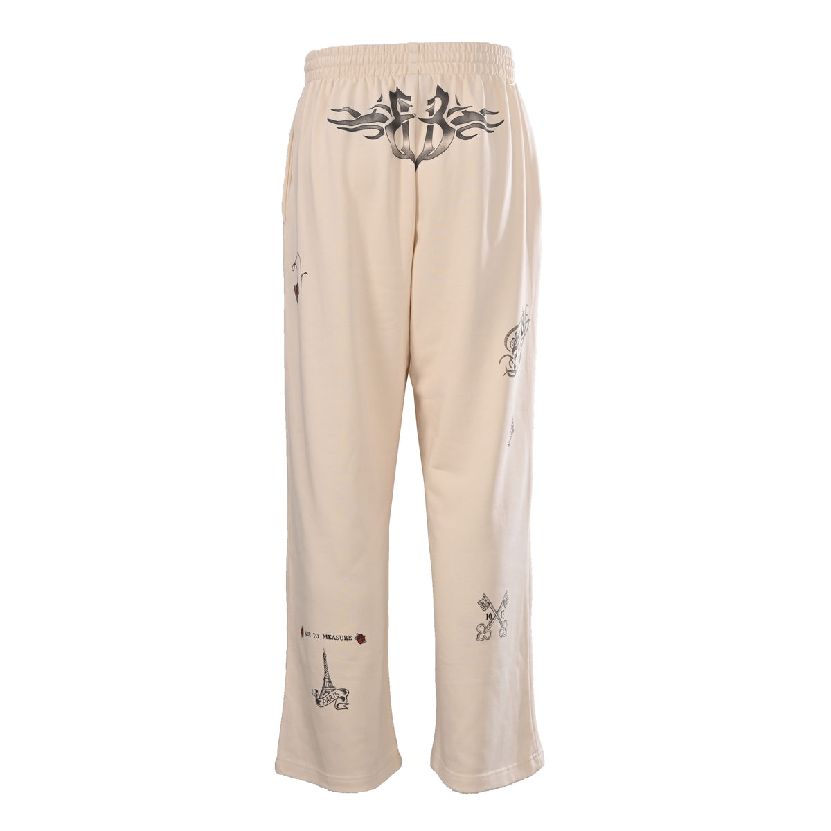 Balenciaga BLCG Tattoo Graphic Distressed Fleece Sweatpants