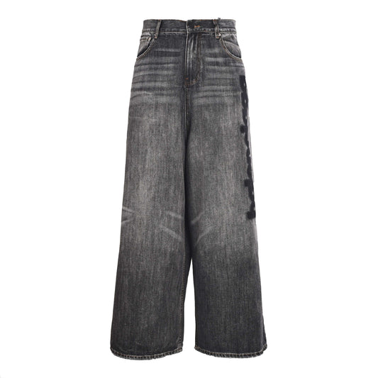 BALENCIAGA Raised Embroidery Baggy Washed Jeans