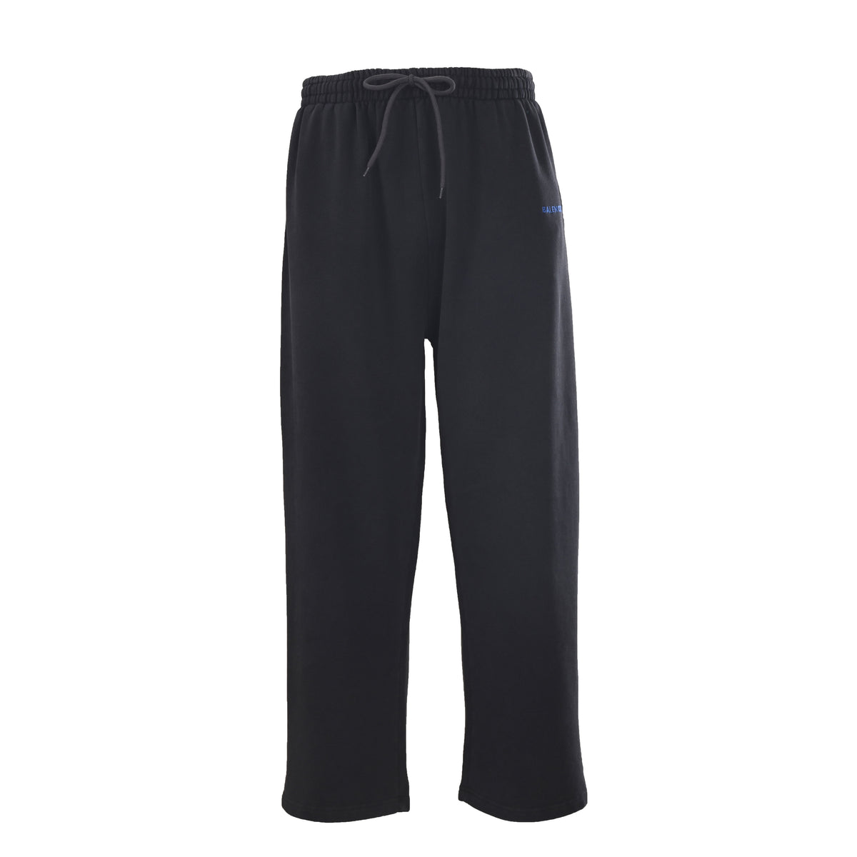 Balenciaga BLCG Washed Black-Blue Embroidered Terry Sweatpants