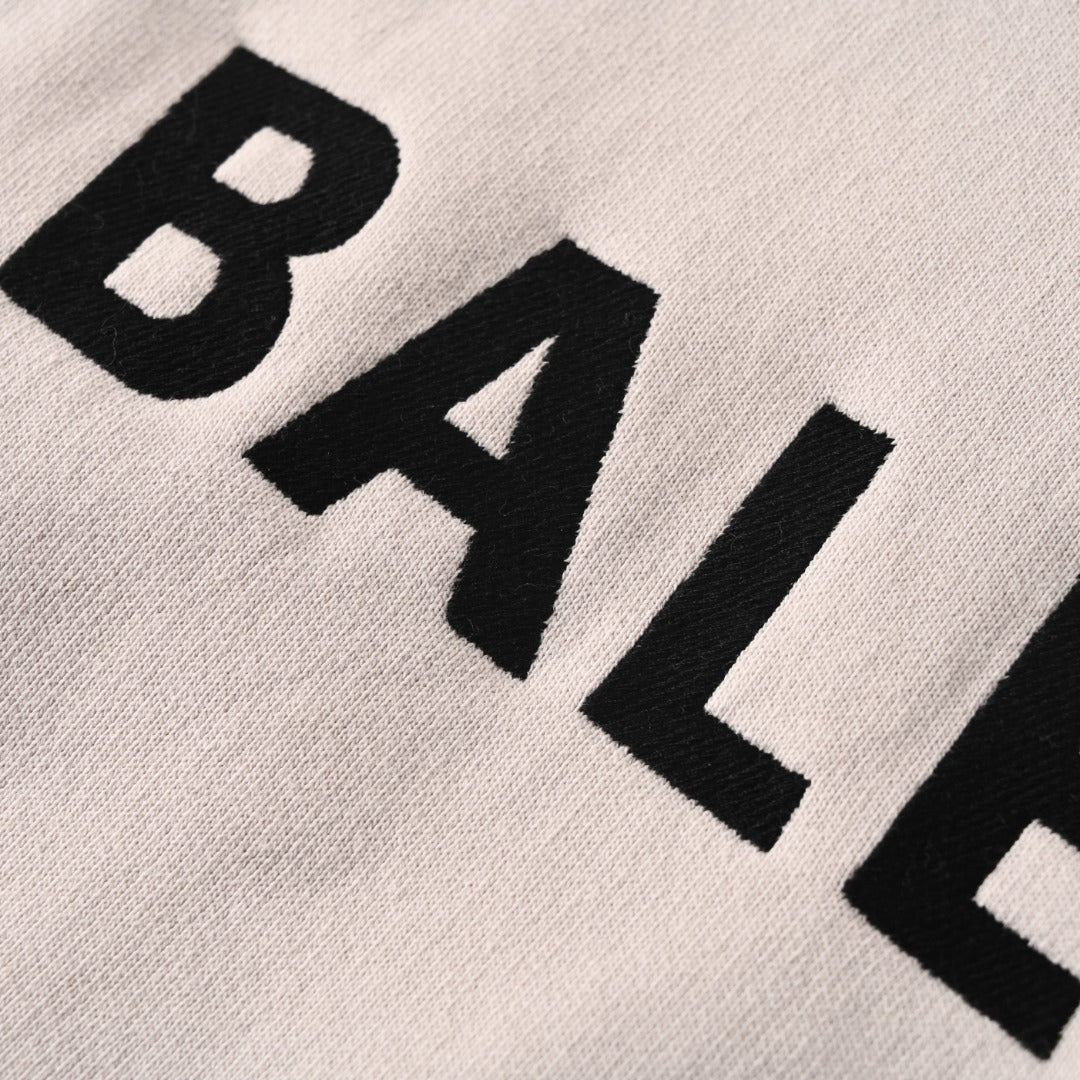 BALENCIAGA V-Neck Embroidered Lettering Hoodie