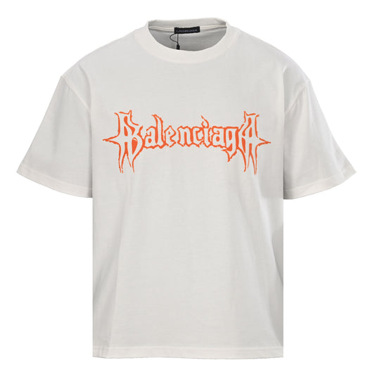 BALENCIAGA Gothic Lettering Logo Short Sleeve T-Shirt