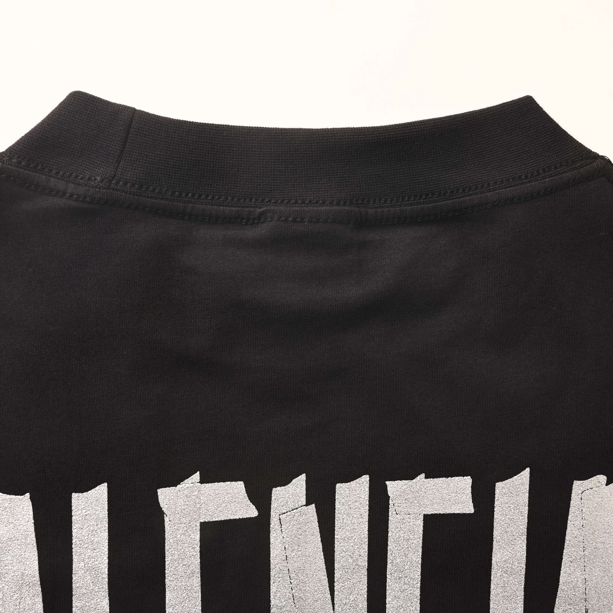 BALENCIAGA BB Glitter Tape Graphic Short Sleeve T-Shirt