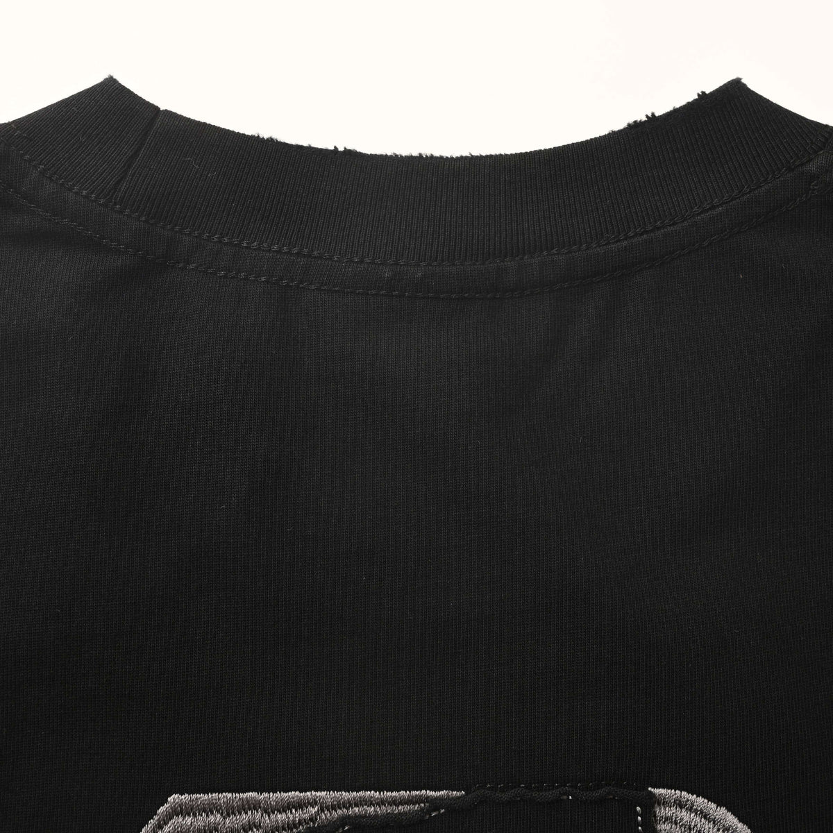 BALENCIAGA Contrast Letter Appliqué Washed Distressed T-Shirt