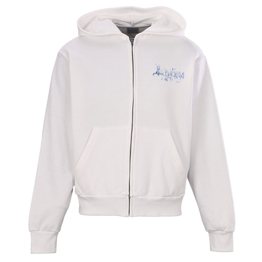 Blue Flame Graphic Heavyweight French Terry Zip-Up Hoodie